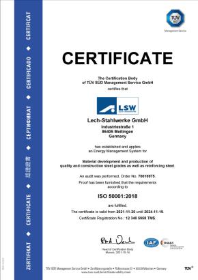 Zertifikat ISO 50001